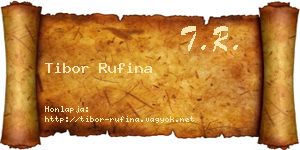 Tibor Rufina névjegykártya